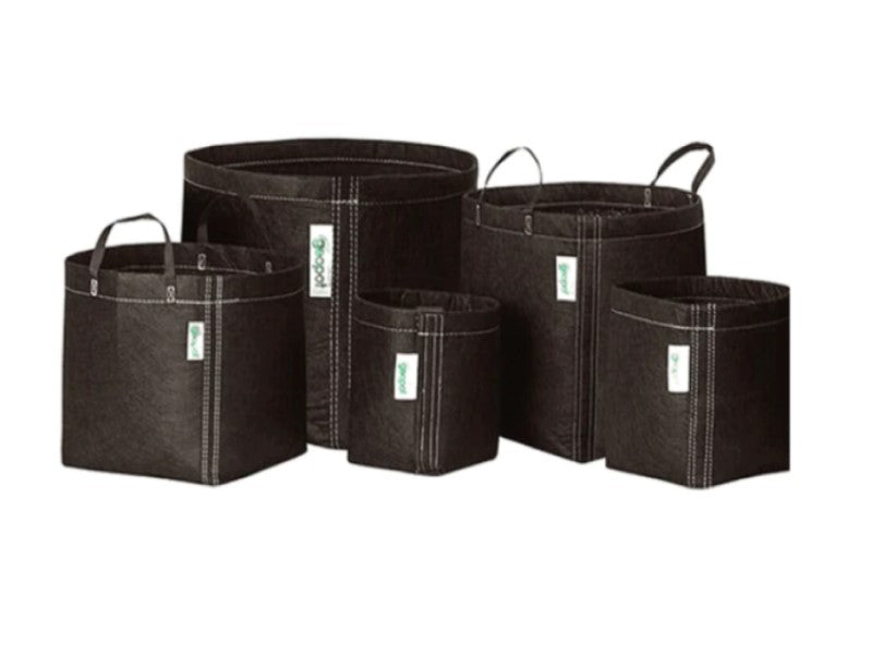 GeoPot Fabric Pot Black with Handles
