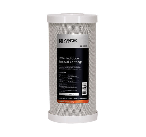 Puretec Extruded Carbon Large Diameter Filter Cartridge 10" 5 Micron