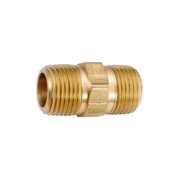 Brass Threaded Hex Nipple 2"