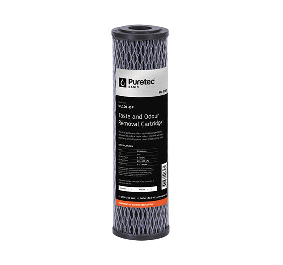 Puretec Multi Purpose Standard Diameter Carbon Filter Cartridge 10" 10 Micron