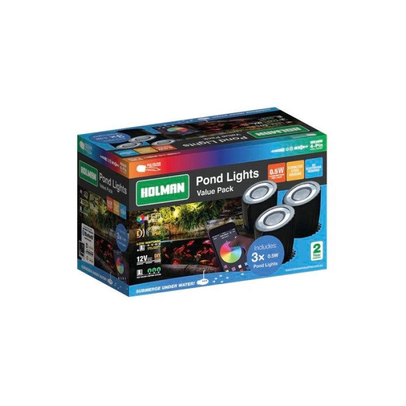 Holman RGB Colour Pond Light 3 Pack