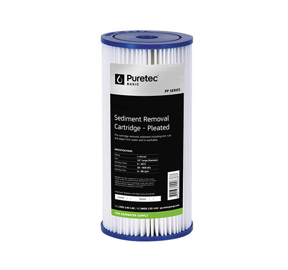 Puretec Pleated Sediment Cartridge Large Diameter 10" 5 Micron