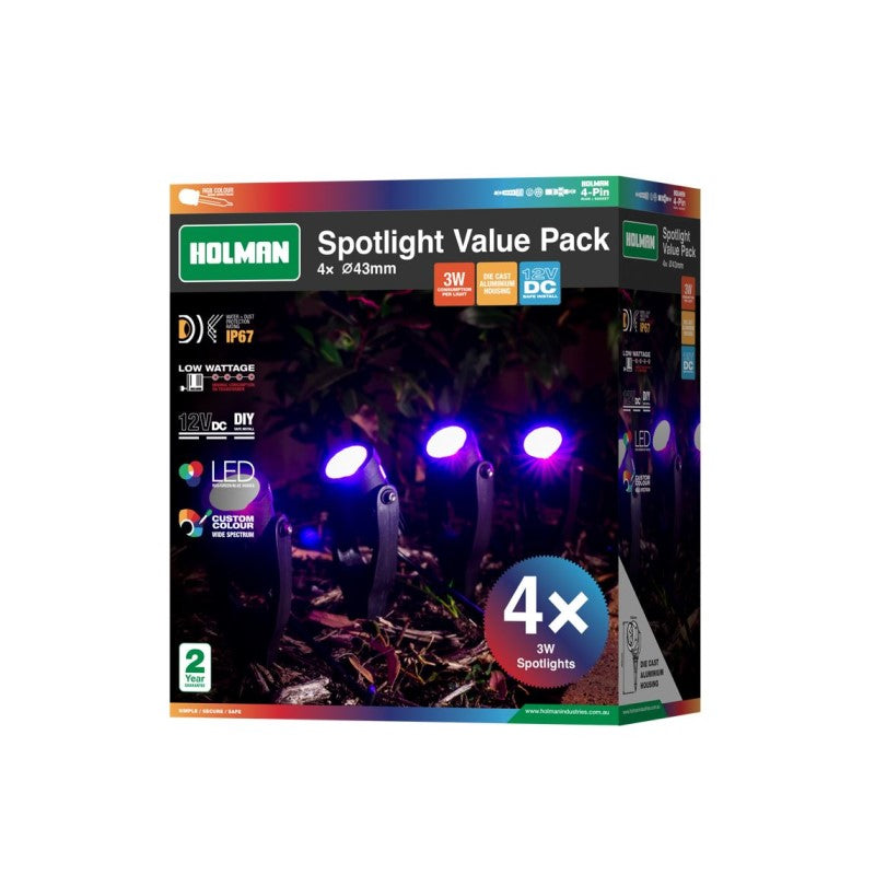 Holman RGB Colour Spotlight 43mm Value Pack