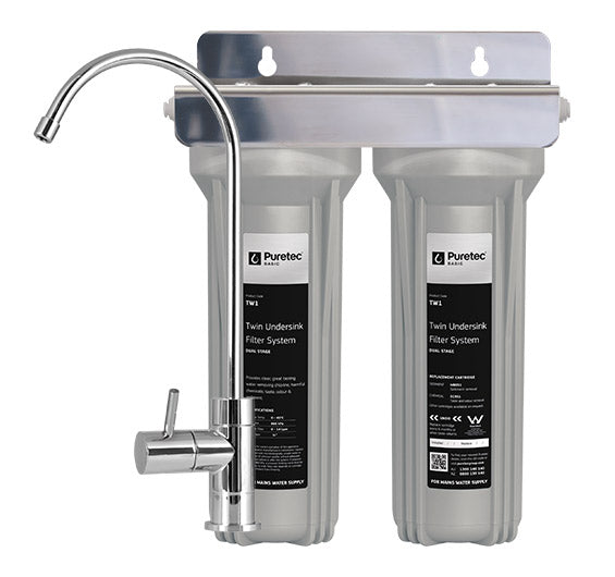 Puretec Twin Undersink Water Filter System w/ Pressure Limiting Valve