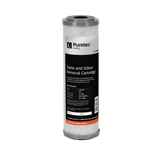 Puretec Extruded Carbon Standard Filter Cartridge 10" 5 Micron