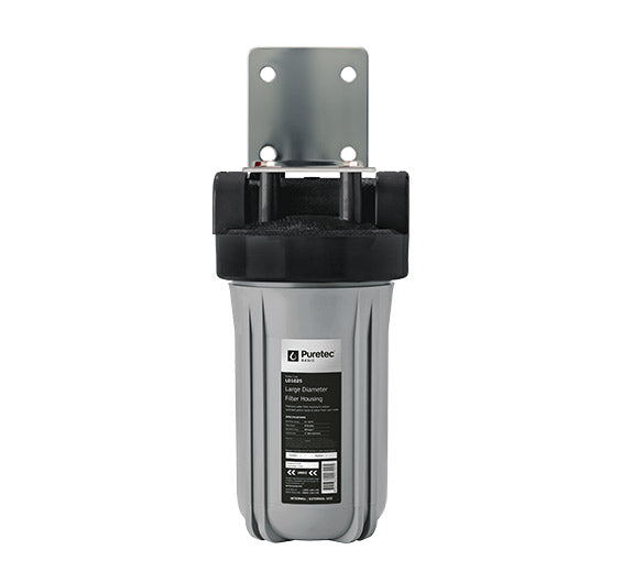 Puretec Large Diameter Filter Housing Kit 10" - Silver w/ Black Head 1" connection