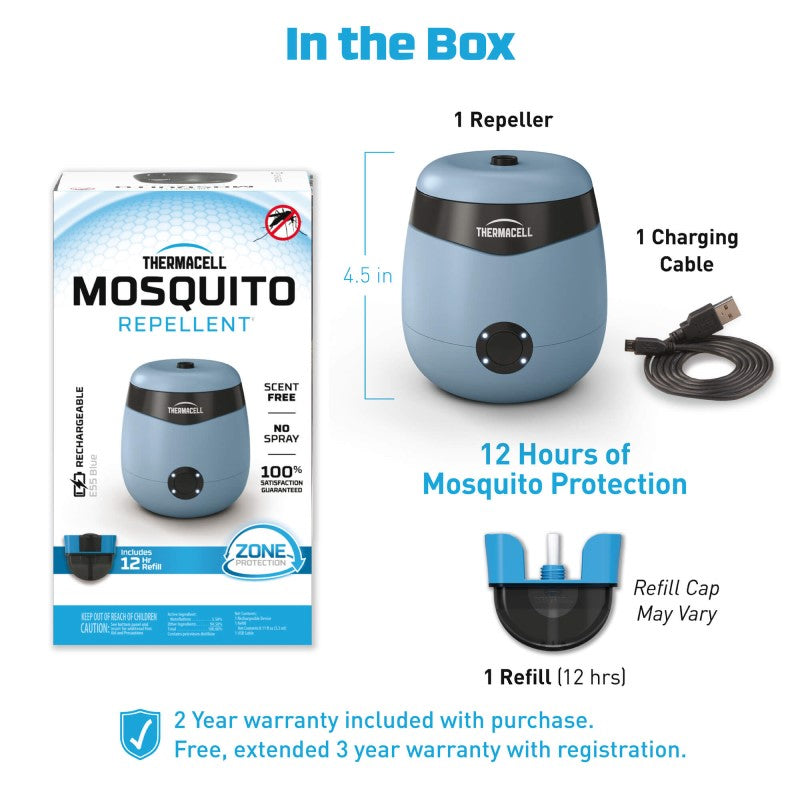Thermacell Mosquito Repeller E55 Rechargeable Blue